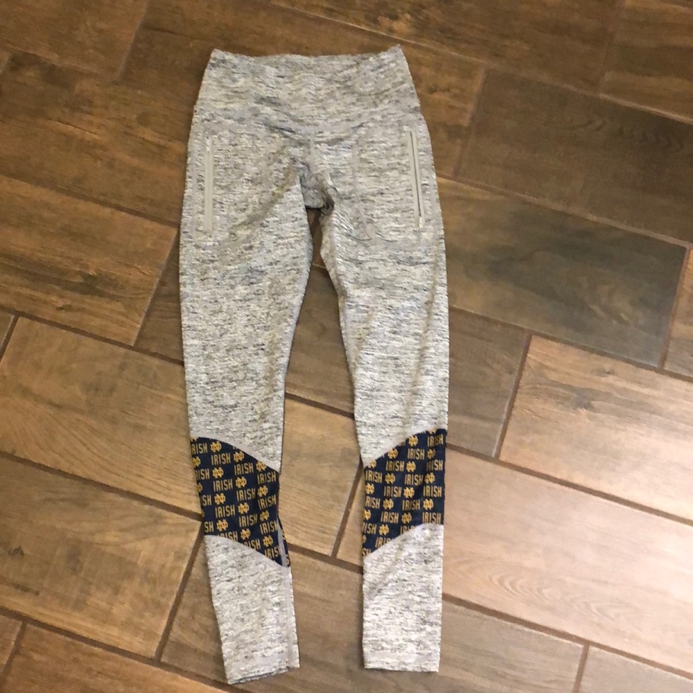 Notre Dame Fighting Irish Zoozatz leggings size S. Black/white with blue ND mesh